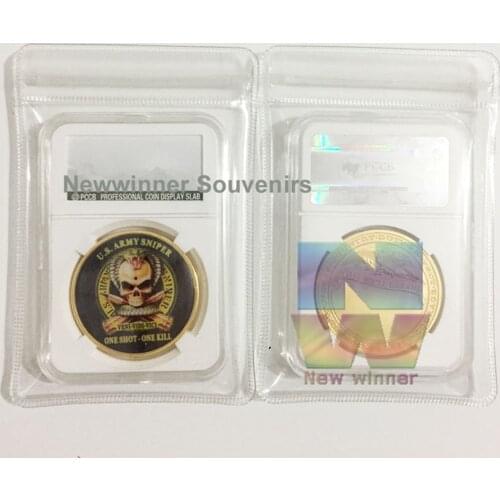 5pcs/lot Commemorative Medal Gold Plated American Army Challenge 1OZ United States Sniper Coin Free Shipping