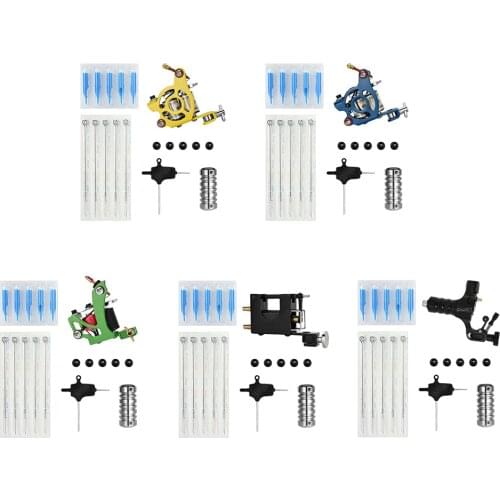 Beginner Complete Tattoo Kit Needles Machine Liner Shader Handle Accessories