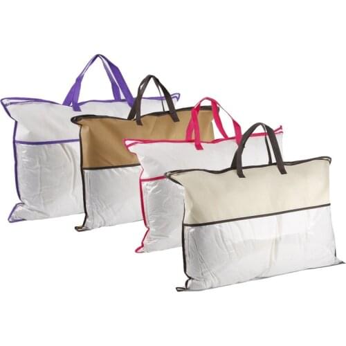 Portable Clothes Storage Bag With Handle Non-Woven Anti-dust Pack Blanket Quilt Organizer Large Capacity Tote Handbag