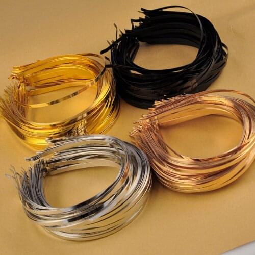 Wholesale 5mm 100pcs Rhodium/Black/KC Gold/Gold Plated Metal Headbands Head Band Hair Jewelry Making Accessories