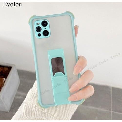 Corners Shockproof Bumper Candy Color Case for OPPO Find X3 Pro Reno 5F 4F 4 SE 5 4 Lite Realme 8 Pro C21 7i Stand Holder Cover