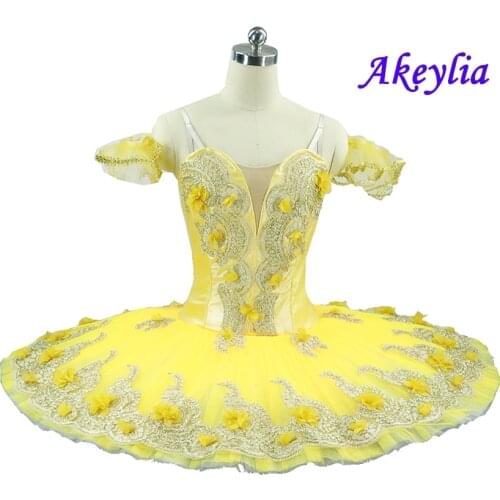 Raymonda Professional Ballet Tutu Costume Kitri Women Adult Yellow Paquita Ballet Tutus Skirt Classical Ballerina Stage Costume