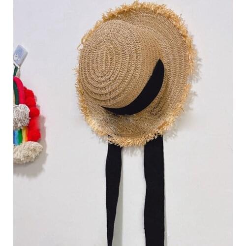 Baby Straw Hat For Girls Boy Summer Panama Beanie Adjustable Childrens Cap Kids Beach Sun Hats Decorate Hair Accessories