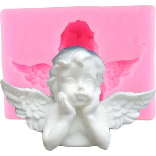 Angel Silicone Mold Cupcake Topper Fondant Molds Wedding Cake Decorating Tools Chocolate Gumpaste Moulds Resin Candy Clay Mould