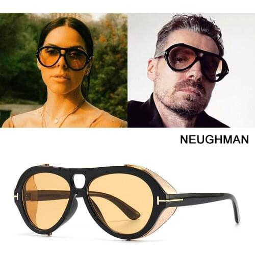 JackJad Fashion Cool NEUGHMAN Navigator Style SteamPunk Sunglasses Men Women Punk Side Shield Brand Design Sun Glasses FT1101