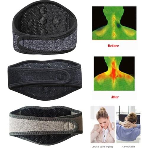 Tourmaline Magnetic Therapy Self Heating Neck Guard Heat Band Pad Support Portable Heating Pad Thermal Massager Belt Pain Relief