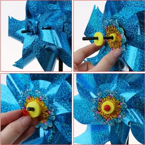 Wind Spinner Windmill Toys Kids Children Gifts Garden Decoration Rotation Glitter Sequin Windmills Glow Colorful Toy Home C5AF