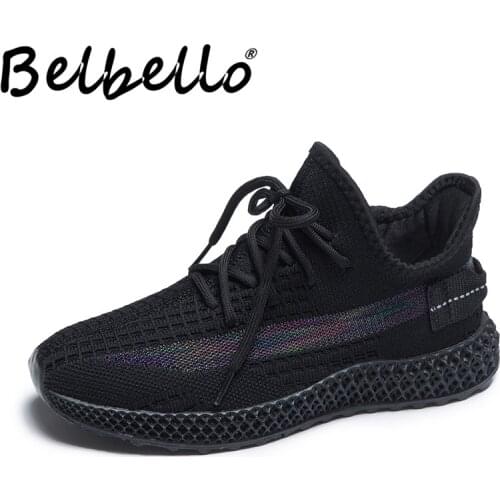 Belbello Womens flying shoes Soft bottom, Comfortable Casual fashion Street photo Sneakers Female students shoes