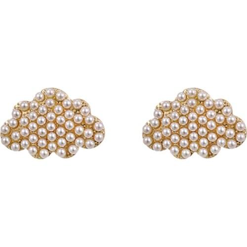 ZHINI New Simple Chamring Imitation Pearls Clouds Stud Earrings for Women 2020 Fashion Crystal Earring Statement Jewelry Gift