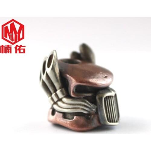 1PC EDC Paracord Beads Truck Head Retro Brass Copper Lanyard Pendants Knife Beads Umbrella Rope Cord Necklace Bracelet Beads