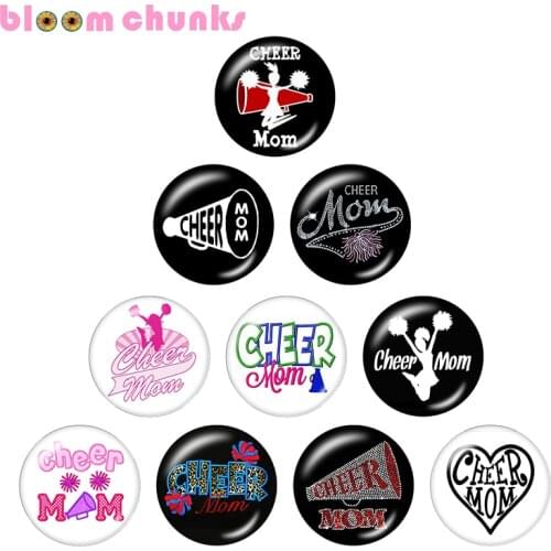 CHEER MOM 10pcs mixed 12mm/18mm/20mm/25mm photo Round glass cabochon demo flat back Making findings S1334