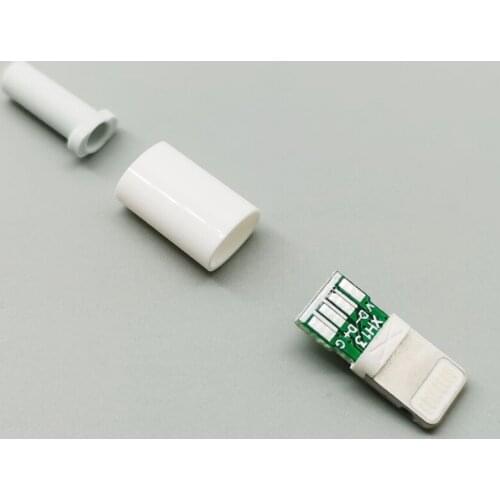 100pcs lighting8P With chip DIY Welding wire type male plug for iphone 5 6S Mobile phone data cable charging socket