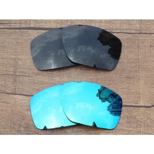 Vonxyz 2 Pairs Stealth Black & Ice Mirror Polycarbonate Replacement Lenses for-Oakley Big Taco Frame