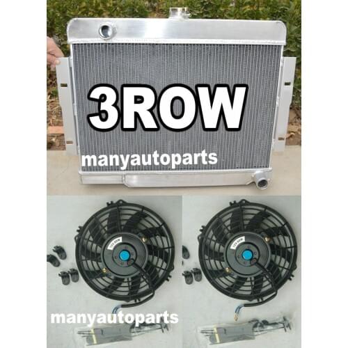 3ROW 1972-1986 For Jeep CJ Series CJ5 CJ7 w/ Chevy V8 Aluminum Radiator + 2 X 10" FANS