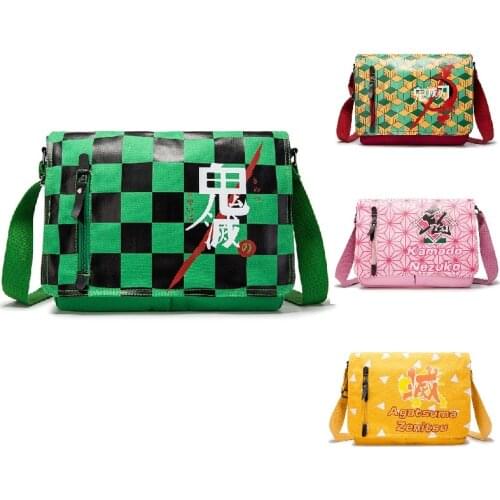 Anime Demon Slayer Shoulder Bag Kamado Tanjirou Kamado Nezuko Agatsuma Zenitsu kimetsu no yaiba Big Canvas Messenger Bags