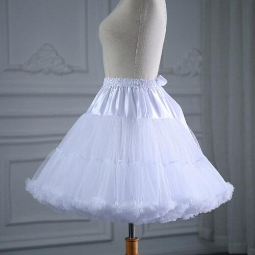 White Short Women Tulle Halloween Petticoat Crinoline Vintage Wedding Bridal Petticoat Underskirt Rockabilly Tutu