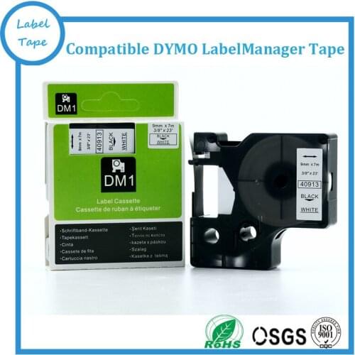 Free shipping 10 pcs Compatible Dymo Labelmanager 9mm D1 Black on White Dymo Maker 40913 Label Tape Cartridges