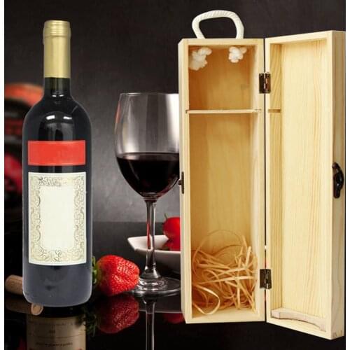 Wooden Red Wine Packing Box Single Bottle Red Wine Pine Box European Simplicity Gift Box For Lafite Grape Whiskey Champagne