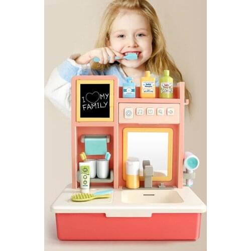 Children Educational Electric Water Outlet Baby Play House Game Simulation Wash Station Life Self-Care Ability Toy Set Gift