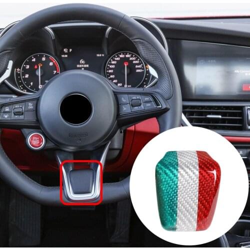 For 2020-2021 Alfa Romeo Giulia/Stelvio Real Carbon Fiber Steering Wheel V Frame Base Decoration Automotive Interior Accessories