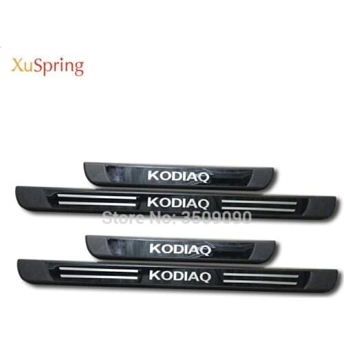 For Skoda Kodiaq 2017 2018 2019 2020 Car Exterior Scuff Plate Door Sill Trim Welcome Pedal Car styling