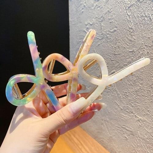 Geometric Acetate Acetate Hair Claw for Women Large Hair Crabs Clamps Clip Hairpins Washing Styling Tool Hair Accessories