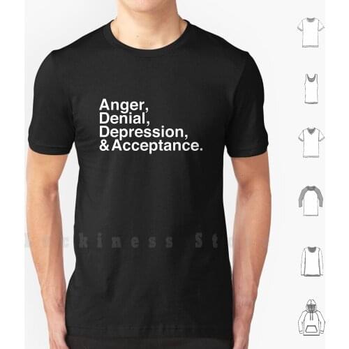 Anger , Denial , Depression , & Acceptance. T Shirt 6xl Cotton Cool Tee John Paul George Ringo Anger Denial Depression