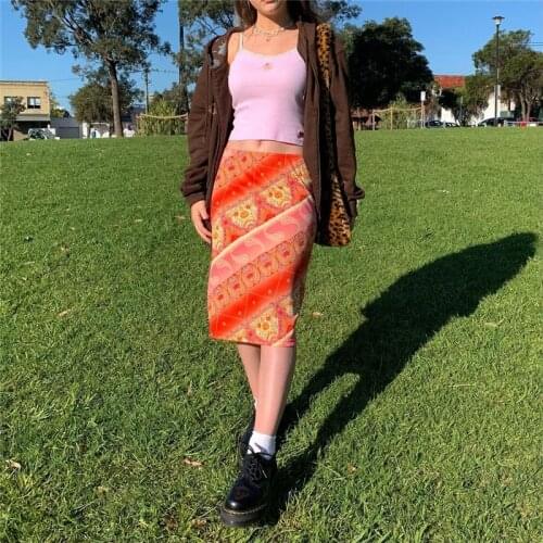 HengShunRui Pencil Skirts With Flowers