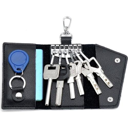 Hot Leather Key Wallet Men & Women Car Key Bag Multi Function Key Case Fashion Ladies the Housekeeper Key Holders 6 Rings CL-503