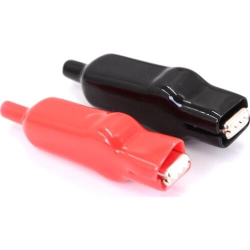 2 PCS Sheathed Alligator Clips Electrical DIY Test Leads Alligator Double-Ended Crocodile Clips Roach Electrical Jumper Wire