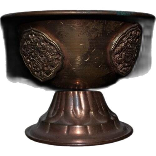 China old Beijing old goods Red Copper embossed bowl