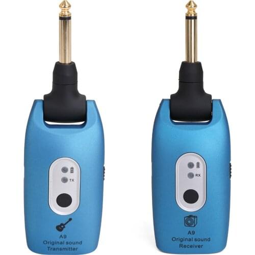 2.4G Wireless Guitar System Electric Guitars Transmitter and Receiver Set Built-in Rechargeable Battery 30M Transmission Range