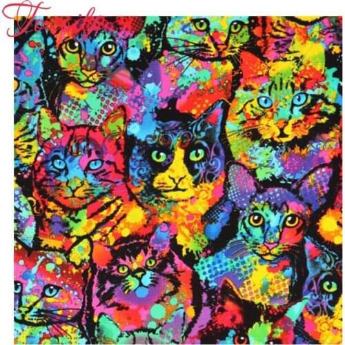 Touoilp square/round 5d Colored cat 5d diamond painting cross new Year diamond embroidery plastic crafts Full diamond painting