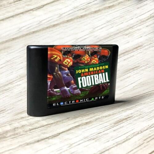 John Madden Football - EUR Label Flashkit MD Electroless Gold PCB Card for Sega Genesis Megadrive Video Game Console