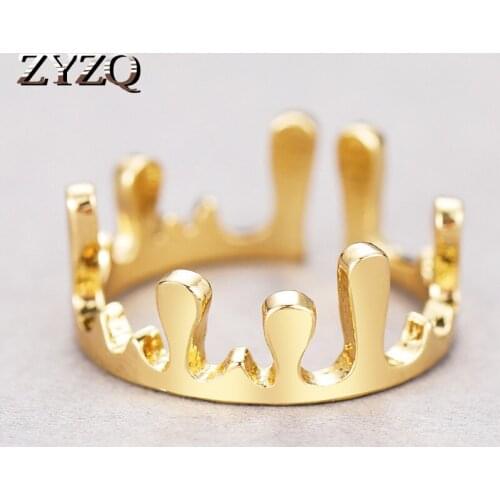 ZYZQ ins New Creative Irregular Crown Ring For Women Personality Temperament Ring Fashion Halloween Gift Jewelry 2021