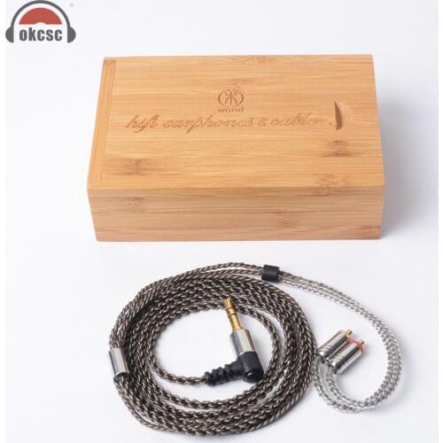 OKCSC Earphones Upgrade Cable 5N 4 shares MMCX Replcement Cable Single Crystal Silver for Sony XBA Z5 SE525/UE900 moxpad x6 x9