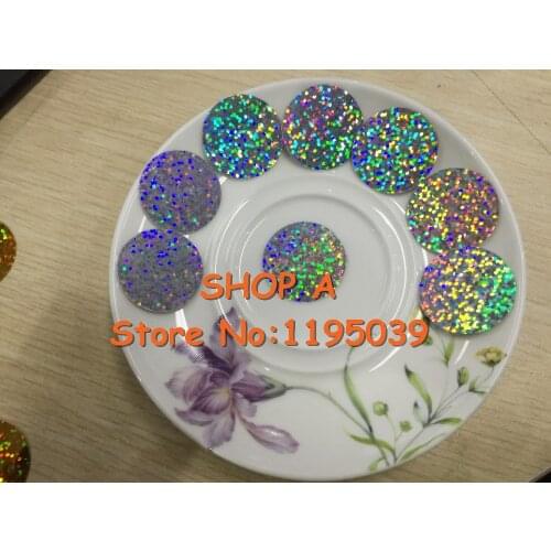 280pcs Large Round Sequins 30mm PVC Sequin Flat Round Paillette Hologram Sequins Decoration Side Hole Laser Silver Confetti
