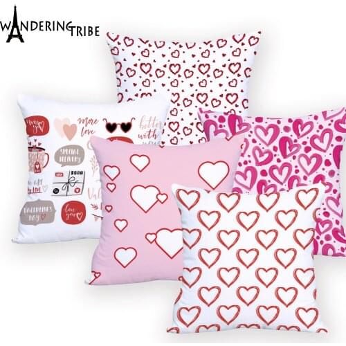 Pink Cushions Cover Decor Bed Cushions Cover Geometirc Letter Throw Pillows Decorative Sofa Custom Printed Pillows