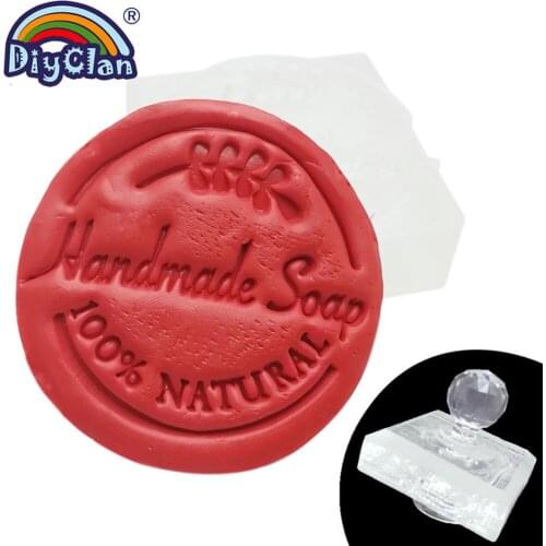Handmade Clear Soap Stamp Diy Soap Making Tools Custom Handmade Soap Chapter Mold Glass Stamp With Handle Z0156HS