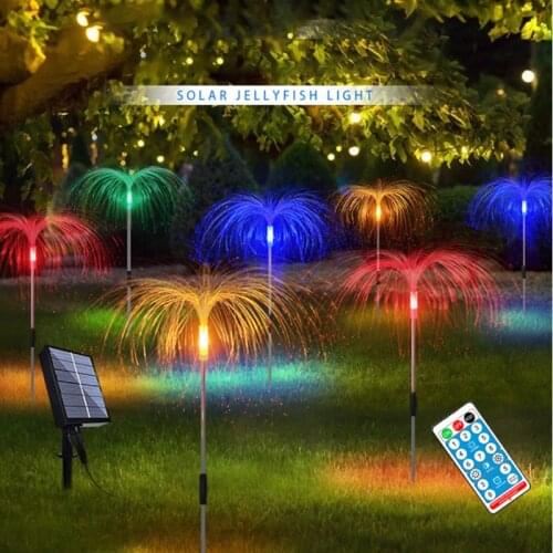 Solar Garden Lights Outdoor 5 Pack 7 Color Changing Flowers Garden Lights Waterproof Outdoor Decorative Solar Jellyfish Light