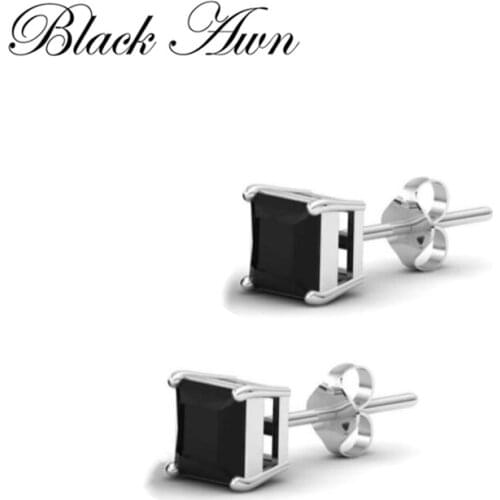 New Classic 925 Sterling Silver Earrings Cute Stud Earrings for Women Silver 925 Jewelry Square Boucles d'oreilles I184