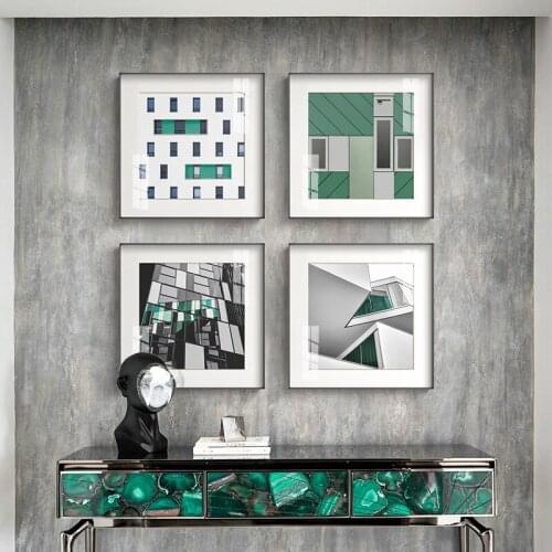 Modern Minimalist Bedroom Bedside Decorative Painting Geometric Figure Painting for Hanging High-Grade Aluminum Alloy Painting