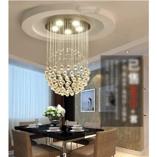 Led crystal chandeliers round stair hanging lights aisle duplex stairs bedroom clothing store living room restaurant chandeliers
