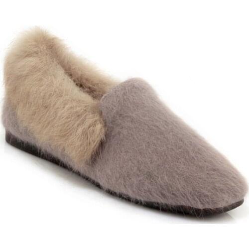 Maomao shoes female code 30-2018 new add flocking size 44 shallow mouth single shoes 1230 students