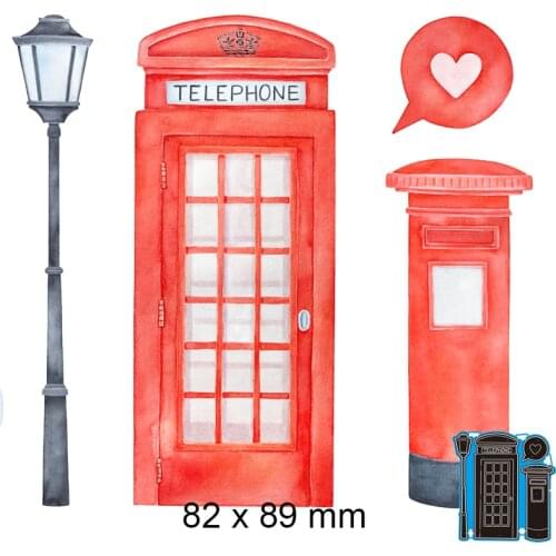 Cutting Dies Street Lamp Phone Booth New Metal Stencils DIY Scrap Booking Paper Cards Making Decoration
