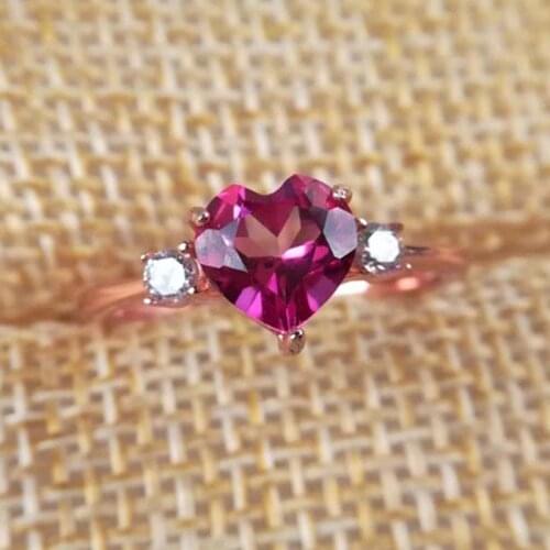 High-Quality Pink Topaz Gemstone Heart-shaped Ring S925 Silver Charming Fine Fashion Jewelry for Women Free Shipping Hot Sale