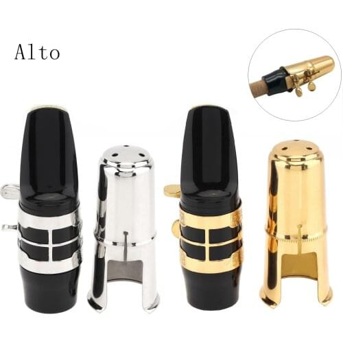 High Quality Alto bE Saxophones Mouthpiece Carved Flower Gold Plated Ligature Brass Cap Bakelite Sax Mouth Gold Silver Optional