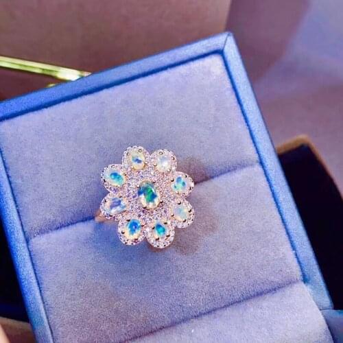 Natural Opal Ring For Women Anniversary S925 Silver Fine Jewelry Genuine Beautiful gemstone Ring Certificate #Q401