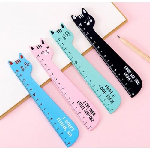 1pcs/pack Creative Kawaii Animal Cat Wooden Ruler 15cm Papelaria Criativa for Party Birthday Material Escolar for Children Favor