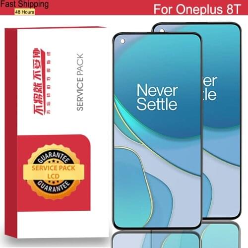 100% Original 6.55'' Amoled LCD Replacement for Oneplus 8T Display Touch Screen Digitizer One Plus 8T Repair Parts